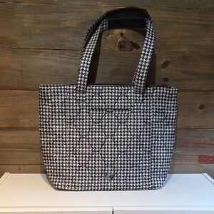Stylish Black and White Houndstooth Tote Bag